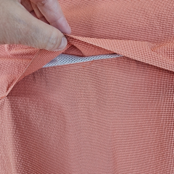 World Wide Sportsman Orange Seersucker Fishing Boating Shirt Sz L Vented - Picture 9 of 10